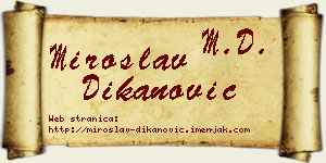 Miroslav Dikanović vizit kartica